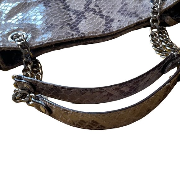 Michael Kors Faux Snakeskin Purse with Crossbody Strap - Picture 4 of 10